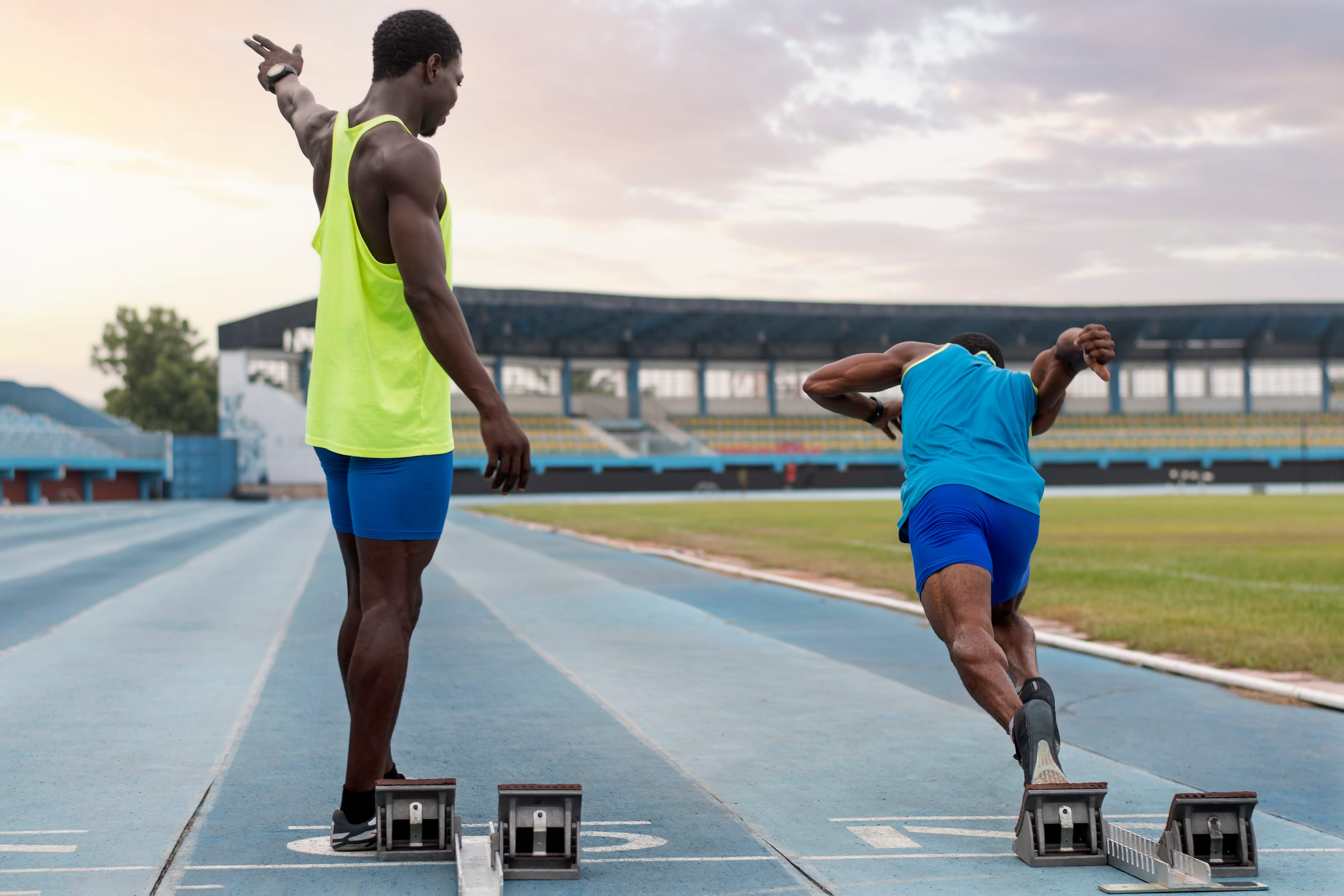 African athletes at the starting line